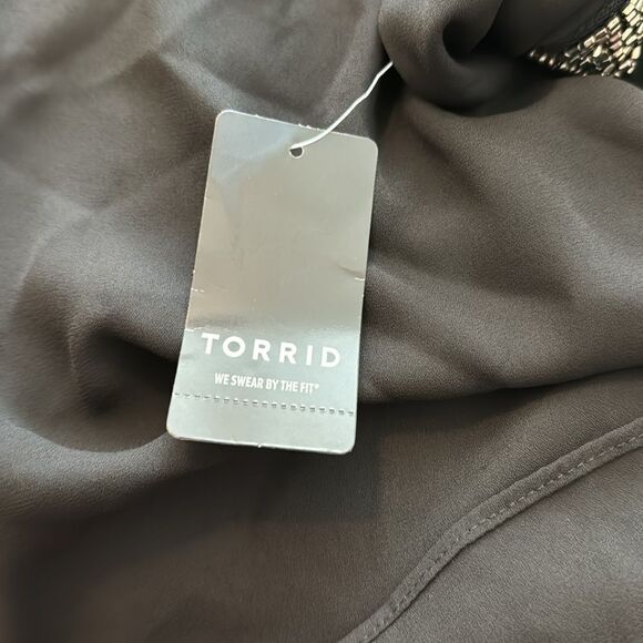 NWT Torrid Black Georgette Embellished Beaded Choker Sleeveless Tank Top 1X - Picture 5 of 5